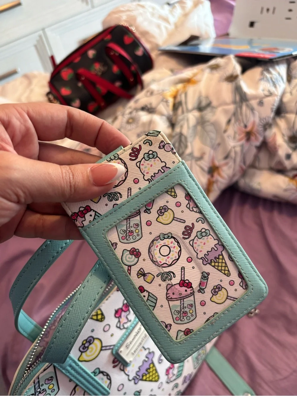 Loungefly Pastel Dessert Print Dome Satchel Bag - Pink, Mint